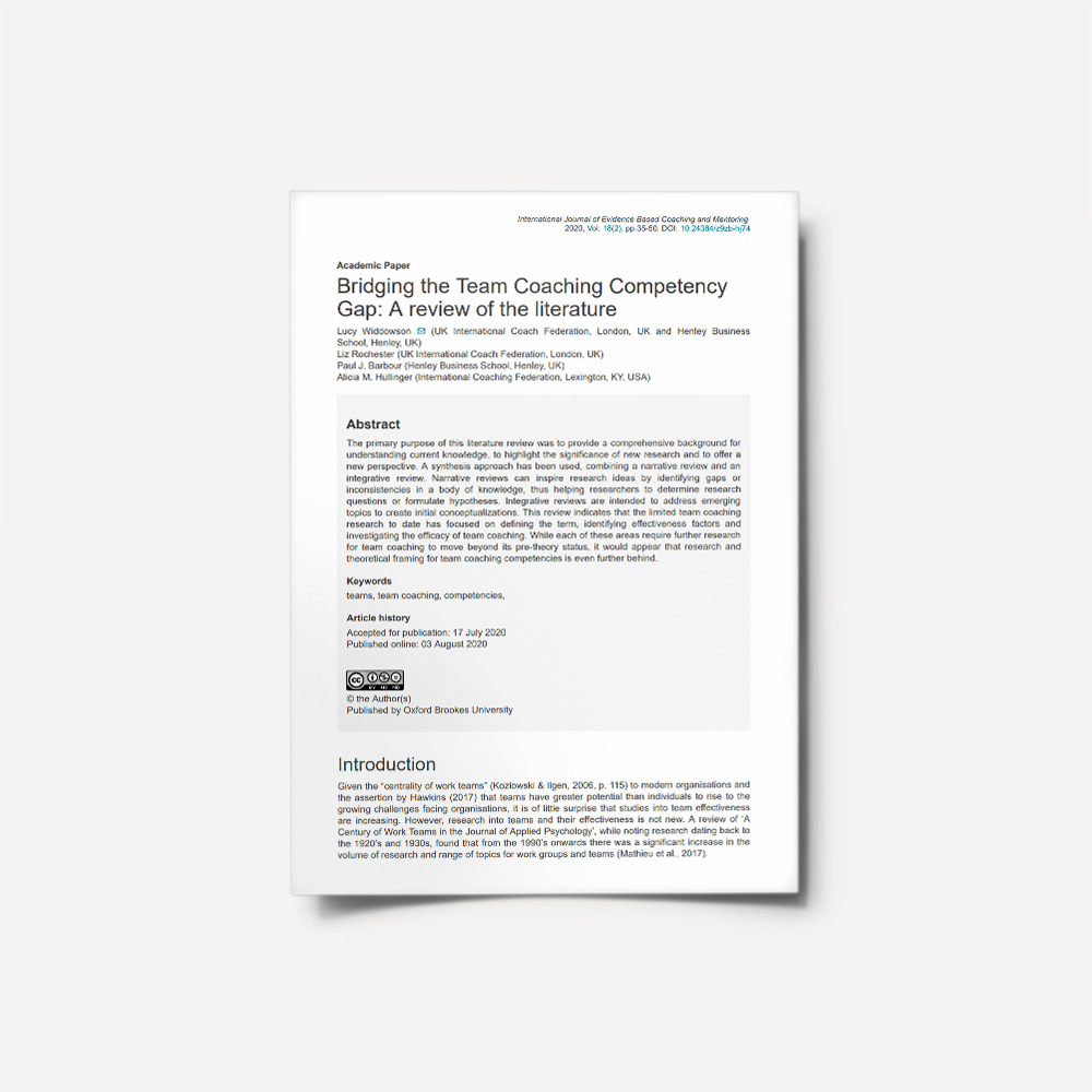 Team Coaching peer reviewed paper
